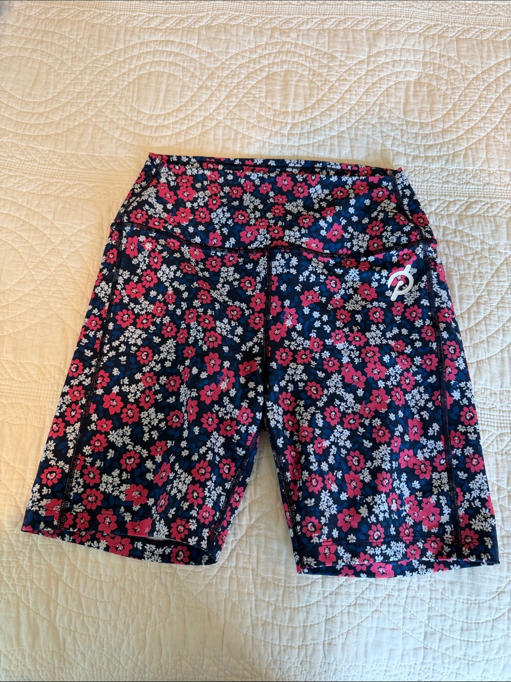 Peloton Floral Bike Shorts - Pink & Navy